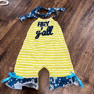 Toddler girls Hey Y’all capri halter